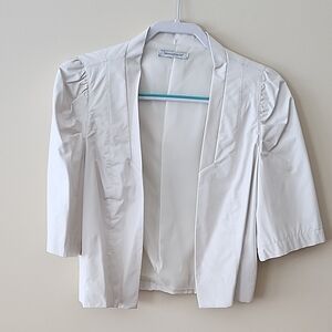 Ivory Women's Blazer with Puff Sleeves